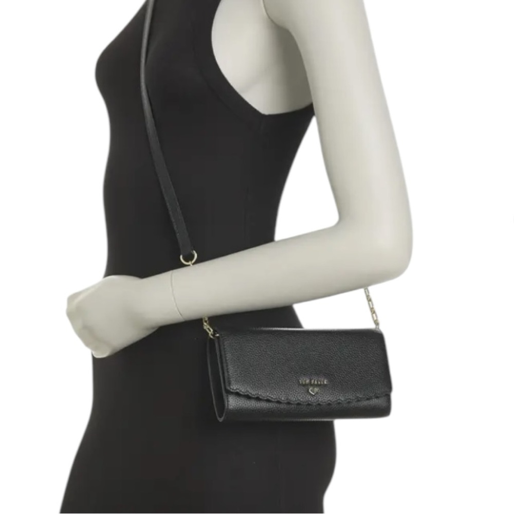 Ted Baker Safinna Scalloped Black Leather Purse